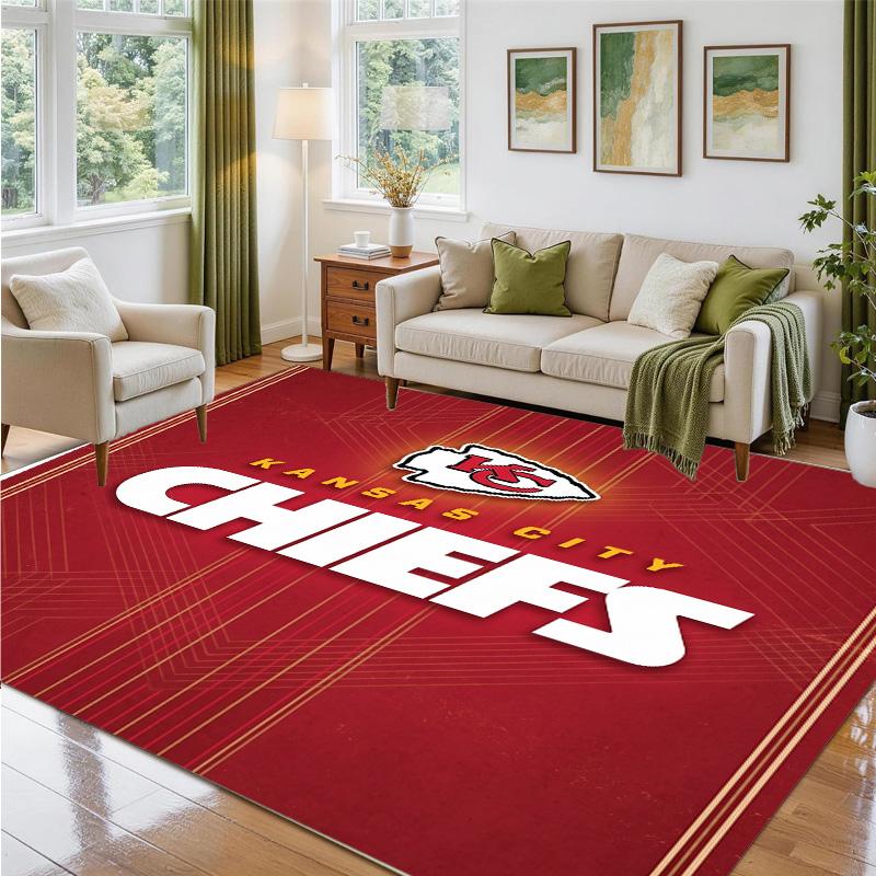 Ковер из кристаллического велюра с дизайном Kansas City Chiefs, мягкий декоративный коврик для спальни, прихожей