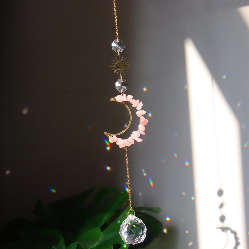 Подвеска из витражного стекла с кристаллами в виде снежинок, подвесной светильник, ювелирное изделие, светоотражающий колокольчик, рождественский подарок, домашний декор