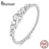 BAMOER из стерлингового серебра 925 пробы, простое кольцо на палец с цирконием для женщин, подарок на годовщину, вечность, ювелирные украшения