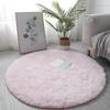 Luxury Round Soft Faux Sheepskin Fur Area Rugs Washable Wool Bedside Carpet