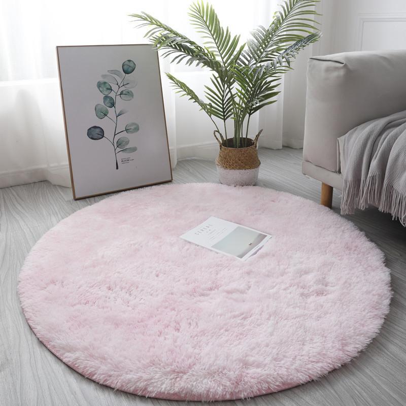 Luxury Round Soft Faux Sheepskin Fur Area Rugs Washable Wool Bedside Carpet