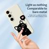 For Samsung Galaxy S24 FE Case Love Black Cat Pattern Printing Straight Edge TPU Phone Back Cover