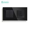 BSEED 1/2Gang Mechanical Light Switch 1Way With Fast Charging 65W USB C Socket Dual Typc-c Ports Glass Frame EU Standard