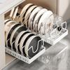 Pull Out Pots and Pans Organizer Sliding Pot Lid Holder Kitchen Spice Rack Tableware Organizer Multifunctional Dish Drying Racks