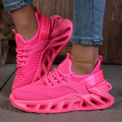 Женские кроссовки Модные красные кроссовки Осень Новые EVA Мягкая подошва Беговые кроссовки Легкие Противоскользящие Спортивные теннисные туфли