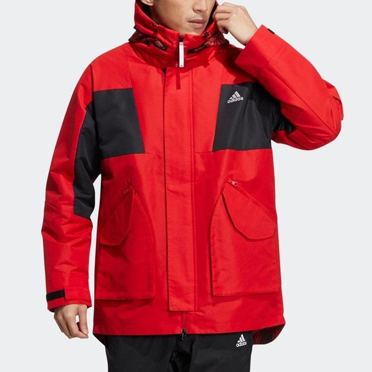 Adidas Cny Tiger Year Limited Edition флисовая подкладка с капюшоном и цветными блоками, мужская верхняя одежда, красный HC0276