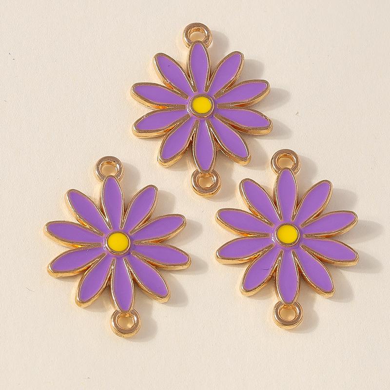 Лесли 10 шт. Красочные подвески в виде цветка ромашки с двумя отверстиями для изготовления ювелирных изделий, браслета, ожерелья, брелока своими руками, кулона