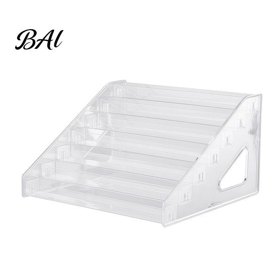 Portable Tabletop Display 5/7 Tier Acrylic Stand with Fences, Perfume Organizer, Nail Polish Organizer Makeup Multifunctional Clear Shelf for