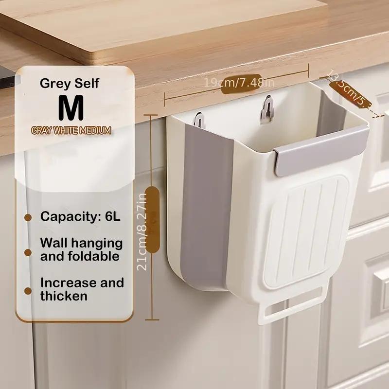1 шт. складной подвесной мусорный бак, подвесное ведро для хранения мусора на двери кухонного шкафа, утолщенное и большого диаметра, более прочное