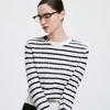 GIOVANNI VALENTINO Women's 100% Wool Striped Round Neck Sweater