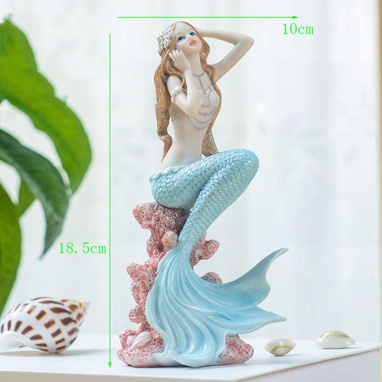 Скандинавские смоляные милые фигурки принцессы-русалки, украшения для аквариума, кавайный декор, украшение для дома, поделки, подарки на день рождения