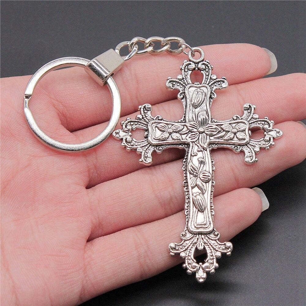 Религиозные брелки с крестом, выводы для Diy, аксессуары для металлических ремесленных цепочек для ключей