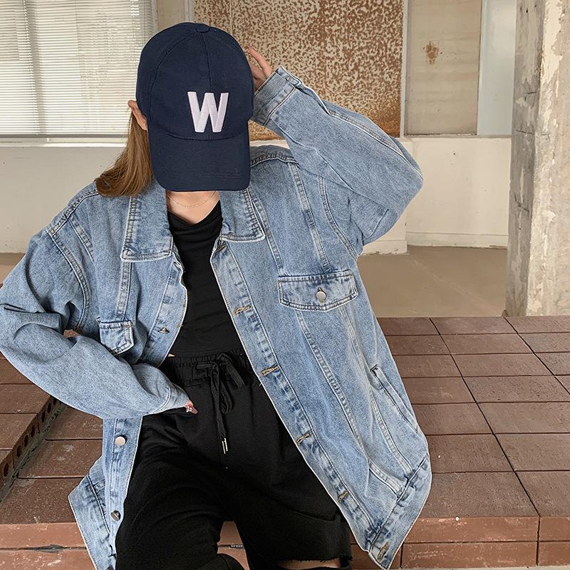 Джинсовая куртка в корейском ретро-стиле - Свободная, больших размеров, универсальная для модных трендов весны и осени 2022