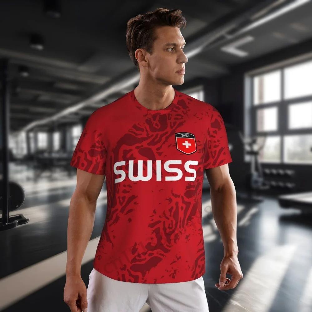 Switzerland Swiss Tshirt MMA Boxing Muay Thai National Flag Print 3D Training Unisex Women Men Quick Dry Fitness Workout Gym Sport Casual Streetwear