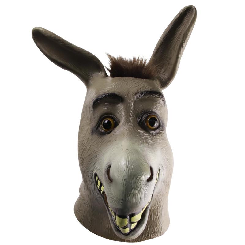 Halloween mask, latex donkey mask, performance prop, funny costume, cartoon animal donkey head mask, party