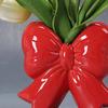 Керамическая ваза для цветов в виде банта, современный контейнер-держатель для цветов в виде банта, настольное украшение для дома и офиса, декоративная ваза для цветочных растений