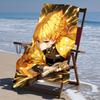 proof beach towel with Nezuko Demon Slayer Agatsuma Zenitsu pattern - soft,absorbent,quick-drying,machine washable - perfect for swimming,camping,bath