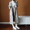 2025 European Autumn/Winter Women's Hooded Thick Knit Long Cardigan Sweater Coat
