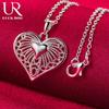 925 Sterling Silver Heart-shaped Pendant Necklace Fashionable Wedding Jewelry