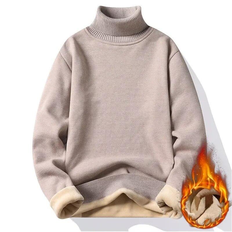 Thicken Velvet Turtleneck Sweater Women Korean Fashion Lined Warm Sueter Knitted Pullover Slim Top Winter Jersey Knitwear 2024