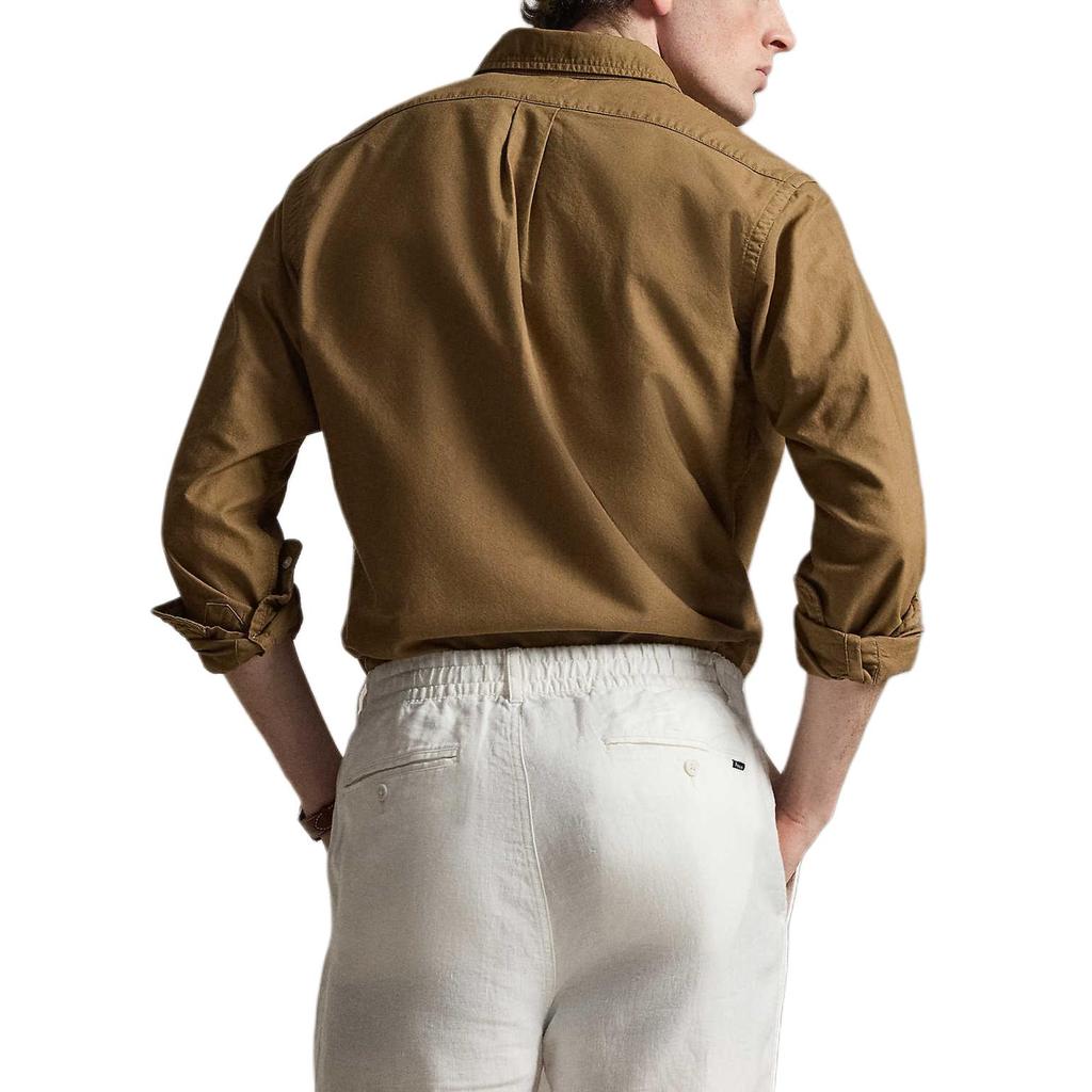 Polo Ralph Lauren Однотонная рубашка с отложным воротником и длинным рукавом Классическая версия Мужские рубашки MNPOWOV16824919-200