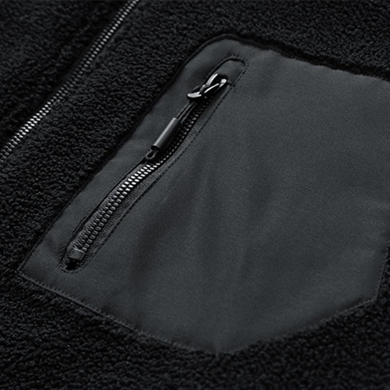 Модная флисовая куртка из ягненка, мужская осенне-зимняя куртка большого размера с флисовой подкладкой, модные брендовые свободные куртки из овечьей шерсти со стоячим воротником