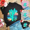 Cactus Print T Shirt Women Short Sleeve O Neck Loose Tshirt Summer Women Tee Shirt Tops Camisetas Mujer