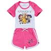 5103 Детский Девочки POP Rumi Zoey Mira Принт Футболка Шорты Спорт Спортивный Костюм Комплект Одежды