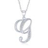 ABC кубический цирконий паве CZ курсивный шрифт буквы алфавита инициал G кулон ожерелье для женщин стерлингового серебра