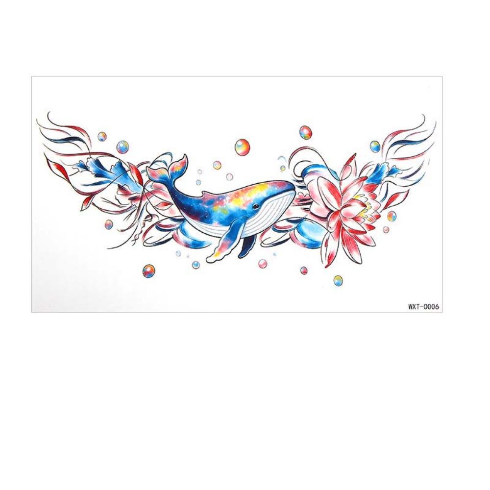 Crown Cross Wing Butterfly Flower Tattoo Stickers 3D Texture Instant Decals Chest Waist Clavicle