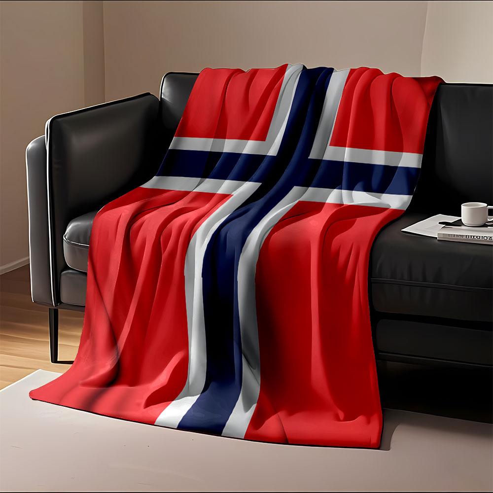 Norwegian Flag Design Blanket print blanket soft and cozy perfect for the living room bed sofa or a nap,gift