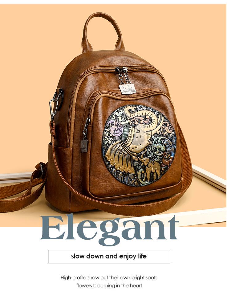 Jixiang 2024 Модный рюкзак из овчины с вышивкой в национальном стиле для студенток