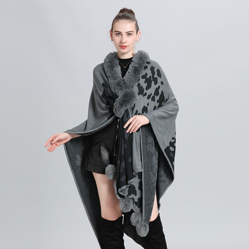 Большой размер свободный многоцелевой вязаный кардиган женская накидка шаль, вязаная шаль 0970 #