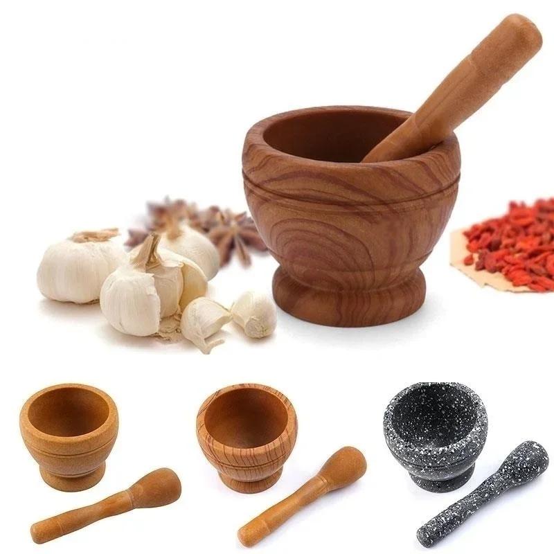 Resin Mortar Pestle Set Garlic Herb Spice Mixing Grinding Crusher Bowl Restaurant Kitchen Tools LS