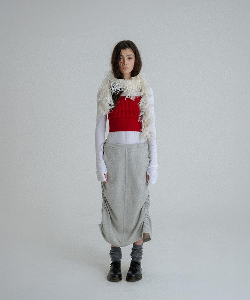 Sunday Fruits Market String Sweat Skirt Gray