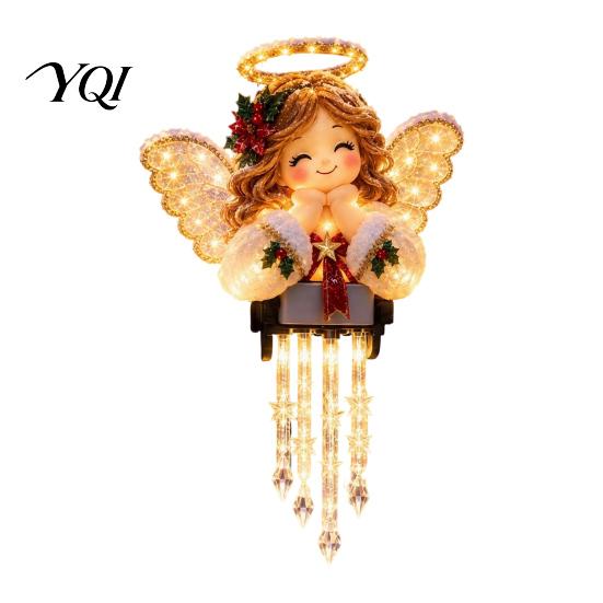Outdoor Holiday Porch Decorations Winter Glow Snowman Icicle Light Decor, Christmas Decorations, Hanging Railing Lights LED for Porch, Yard, Entryway
