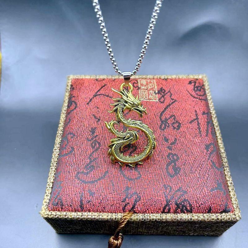 Подвеска-кулон в виде китайского дракона, ювелирное украшение зодиакального знака Года Дракона 2024