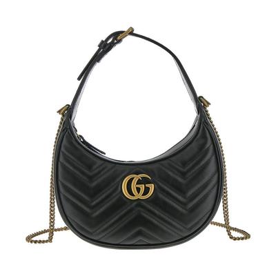 Мини-сумка GG Marmont полукруглой формы Nero Женская С верхней ручкой Черный 699514-DTDHT-1000