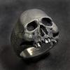 Vintage Men's Punk Stainless Steel Ring Gothic Punk Ghost Head Skull Ring For Men HipHop Mens Horror Skeleton Rock Biker Jewelry
