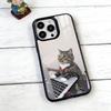Table Working Cat Phone Case For iPhone17,16,15,14,13,12,11 Plus,Pro Magnetic with Magsafe Wireless Charging