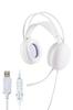 ELECOM Игровая светодиодная гарнитура, совместимая с шумом и регулировкой громкости, белая, проводная, USB-A, с подсветкой, PS5/PS4/Switch, легкая, с шумоподавлением, контроллер,
