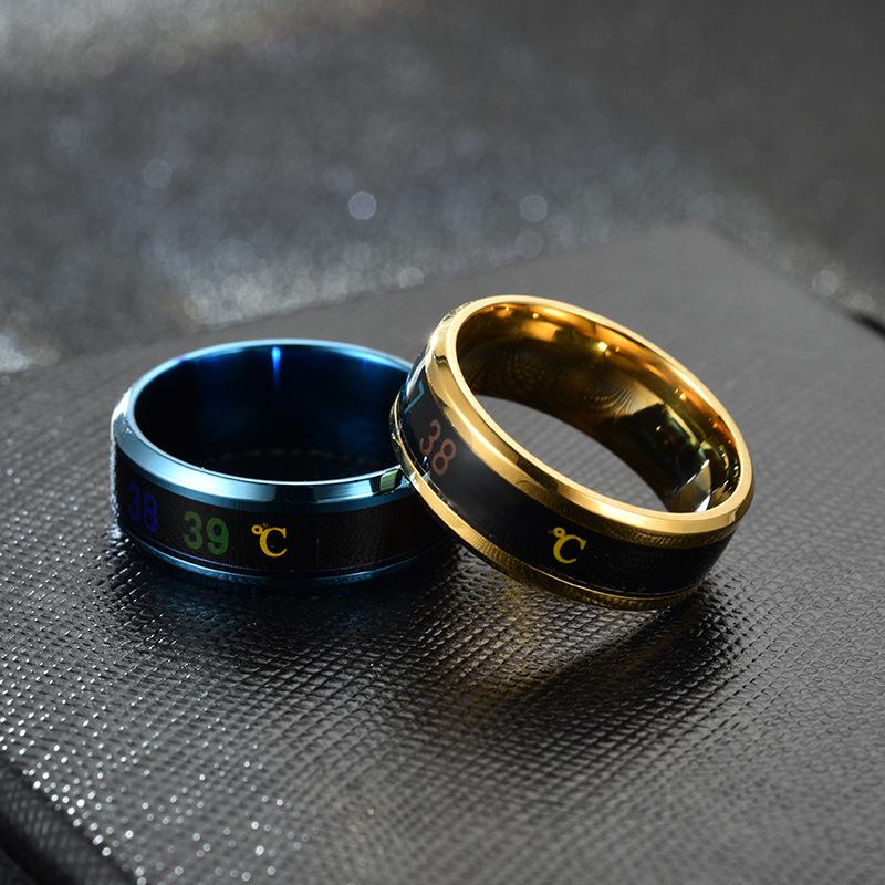 Stainless Steel Smart Temperature-Sensitive Couple Ring with Temperature Display