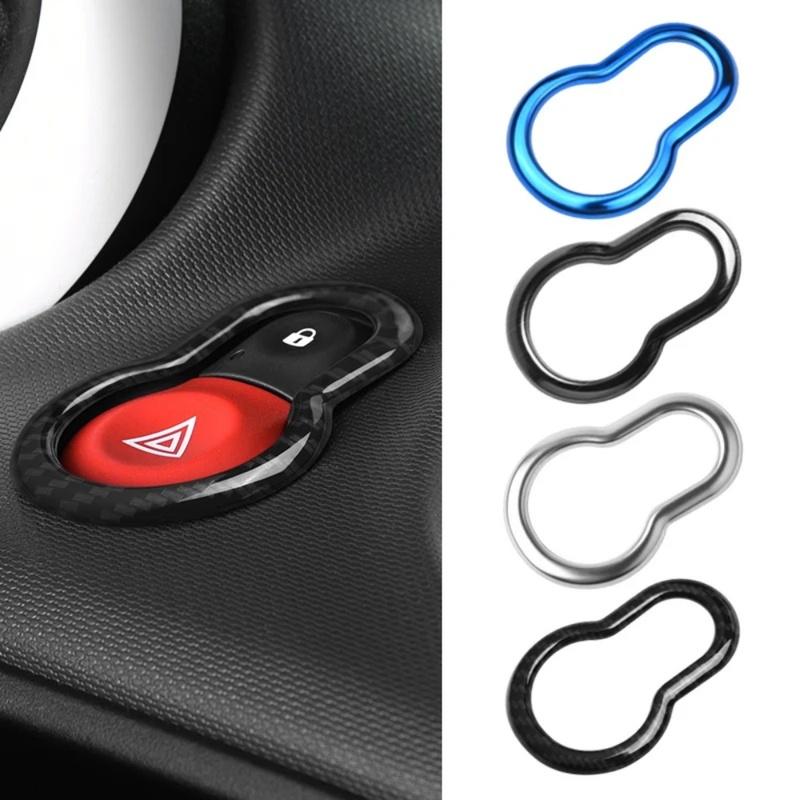 Decoration Warning Light Switch Button Cover for Smart 453 Fortwo Forfour Decorative Frame Center Console Accessories