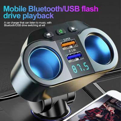 Двойное USB QC3.0 Автомобильное зарядное устройство Адаптер прикуривателя Автомобильная розетка быстрой зарядки 12В/24В Bluetooth Автомобильные FM-передатчики