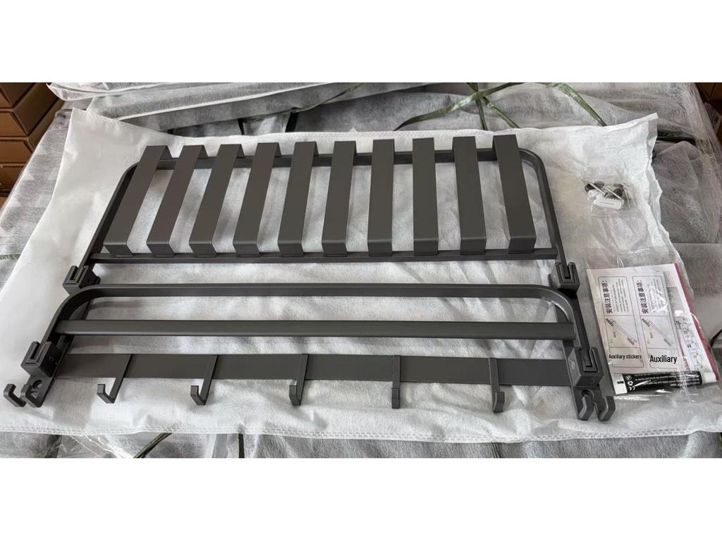 Металлический без сверления Комбинированная полка и вешалка для полотенец для ванной