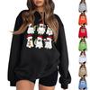 Women's Fashion Round Neck Long Sleeve Hoodie Halloween Small Print Hoodie