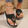 New Summer Wedge Platform Sandals Fashion Metal Embellished Herringbone Beach Sandals for Women