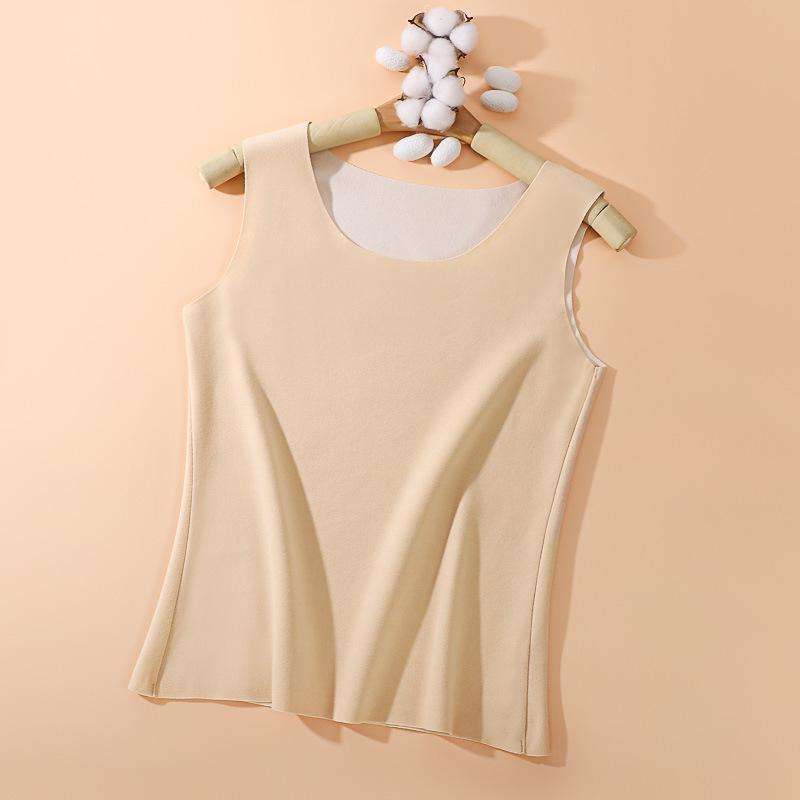 Женский самонагревающийся терможилет из немецкого бархата: Двусторонняя шлифовка, бесшовный, однотонный, плотный, осень/зима