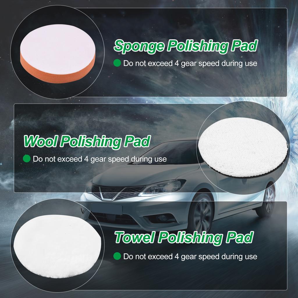 Буферная полировальная машина, 6-дюймовая полировальная машина мощностью 950 Вт для детализации автомобилей, случайная орбитальная полировальная машина для автомобильных буферов