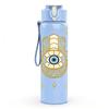 1PC Evil Eye Hand Amulet Art Print 750ml Color Plastic Sports Water Bottle Leakproof Flip Straw Lid Suitable for Sports Office Home Use